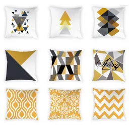 Oreiller géométrique Patiante d'été jaune imprimé coton coton géométrie géométrie décor canapé salon de salon