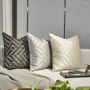 Oreiller géométrie solide tache couverture imprimé léopard brodé épais marron gris maison lit chaise canapé décor taie d'oreiller