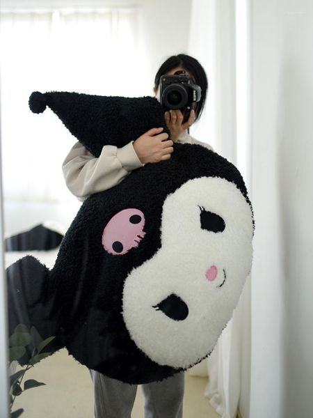 Oreiller géant Kawaii câlin jeter doux dos décoratif pour canapé confortable fourrure Kuromied Girly décor à la maison cadeau