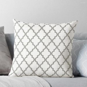 Kussengrijs Marokkaans quatrefoil -patroon gooi sofa covers voor kussens deksel