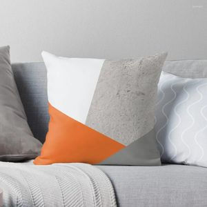 Almohada de color naranja gris y hormigón bloque de color decorativo S para la cubierta de sala de estar lujo