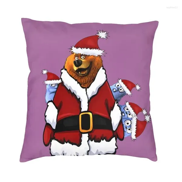 Almohada Grizzy Santa Claus Cover 3D Impresión Caderas de dibujos animados de animales para la caja de almohada de moda