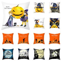 Pillow Halloween Decoration Cover for Sofa Car Office Home Decor Case Cartoon Pumpkin Castle Print Throw Covers