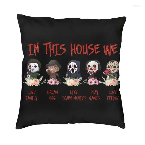 Oreiller Halloween Horror Movie Ledage de personnage décoration décoration Chucky Annabelle Scream Covers Sofa Chair Aireau