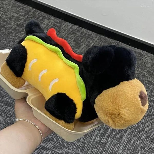 Almohada hamburguesa perro kawaii cachorro lujoso comida chicas muñecas muñecas habitaciones dibujos animados decoración de juguetes regalos de cumpleaños