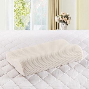 Almohada Ropa de cama saludable con funda de almohada Espuma viscoelástica de onda de rebote lento Ortopédica para la protección contra el dolor de cuello 60 * 40