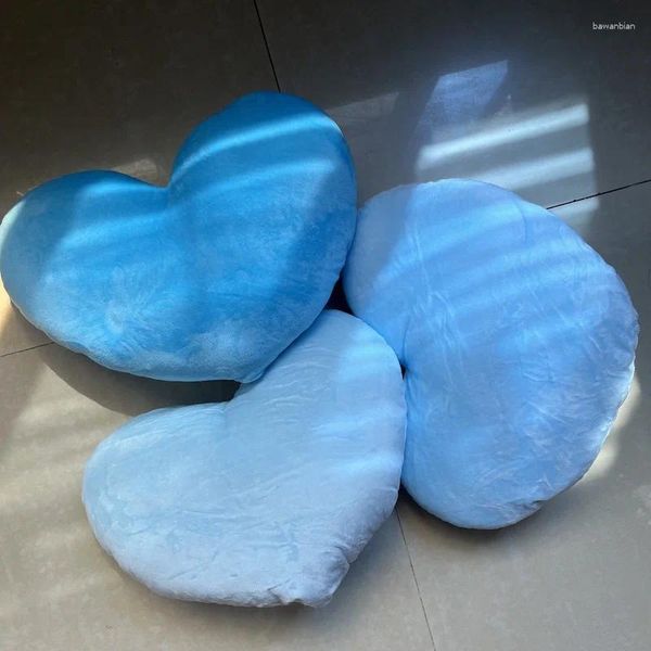 Pillow Heart Velvet Blue Collection Cyy Aesthetic Decorative Love Gift Soft Chic Cojines Cojines Room Decoration