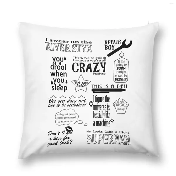 Pillow Heroes of Olympus Citas de lanzamiento de sofá Cubras decorativas s Cubierta