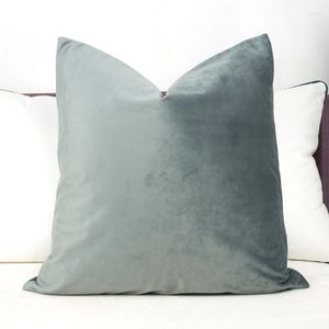 Funda de almohada de terciopelo gris ahumado suave de alta calidad sin bolas sin relleno