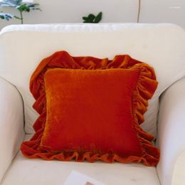 Kussen Home Decor Cover Decoratieve Couch Case Vintage Art Franse Smaragd Oranje Glanzende Luxe Fluwelen Fauteuil Coussin