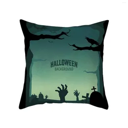 Oreiller décor de maison Halloween Cover Vintage Polyester Areiller-caisse canapé-lit jardin de siège 45x45cm Funda de Almohada