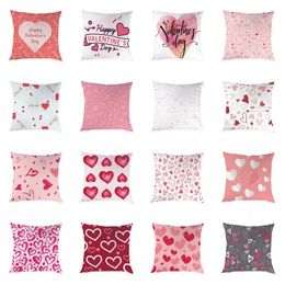 Housse de coussin imprimée amour rose, décoration de la maison, adaptée à la chambre à coucher et au salon, funda de almohada 231031