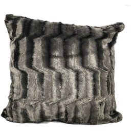 Oreiller Home Decorative Grey Faux Fur Cover Polyester PV PLUSH Thoul Case pour canapé