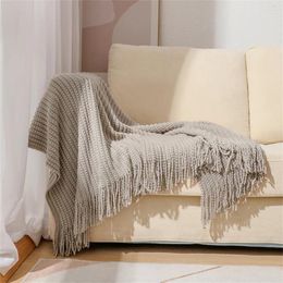 Kussen thuis gooi deken voor bank bank bed decoratief gebreid met kwastjes zachte lichtgewicht gezellige textuur dekens