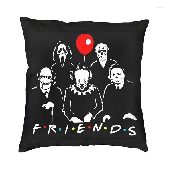 Pleil Horror Movie Personnage Amis Couvre 45x45 DÉCOR HOME 3D IMPRESSION HALLOWEEN CAS DE LA COURT DOUBLE DOUBLE