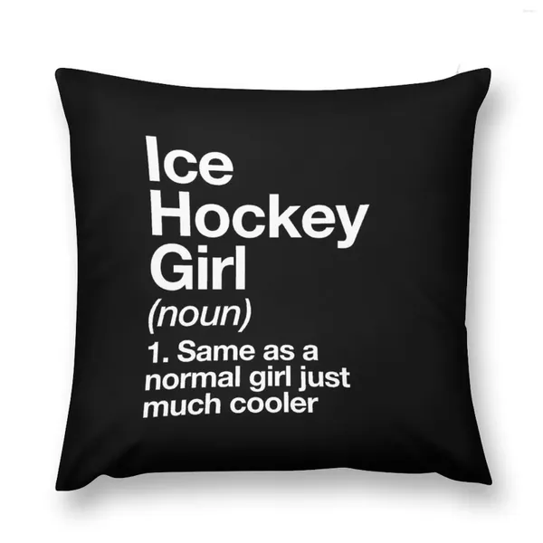 Almohada de hockey sobre hielo definición de niña divertida diseño deportivo aturdido de lanza para sofá set de sofá