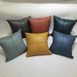 Oreiller imitation cuir s couleur solide canapé de chambre à coucher de chambre à coucher