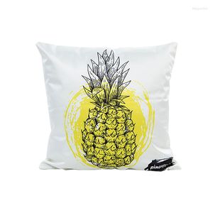 Oreiller imitation soie matériel maison voiture couvre 45 45 cm pas de noyau jaune ananas motif pour canapé-lit chaise X90