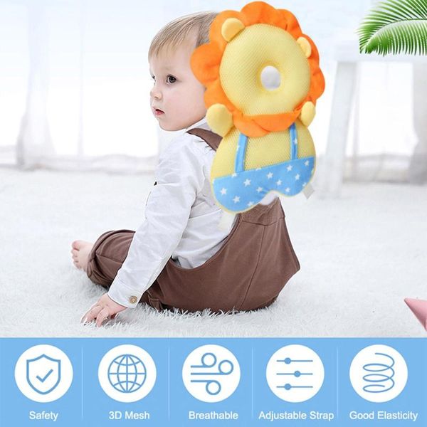 Almohada Almohadillas para bebés Protector de cabeza de bebé de algodón Asiento anticaída para niños S para taburetes de bar Soporte lumbar para avión