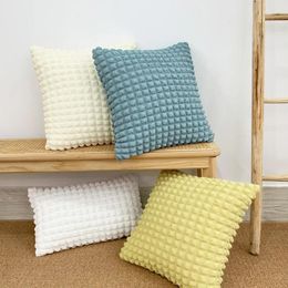 Cubierta de crema de almohada Decoración de la cubierta de tapa geométrica Cubiertas de la funda de almohada de color sólido nórdico para el sofá