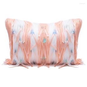 Pillow Ins Fashion Pink Feather Cover For Living Room Square Princess Girl Girl Bedroom Taile d'oreiller