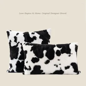 Kussen Ins Nordic Light Luxury Style Cover Black and White Cow Patroon Suede Taille Living Room Sofa