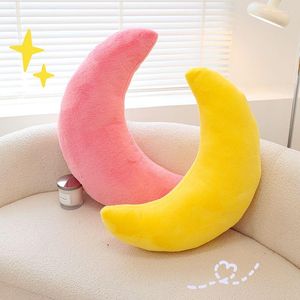 Almohada Ins de Peluche con forma de Luna, almohadas de cielo rosa, verde, gris y amarillo, decoración para fiesta, sofá, silla, regalo