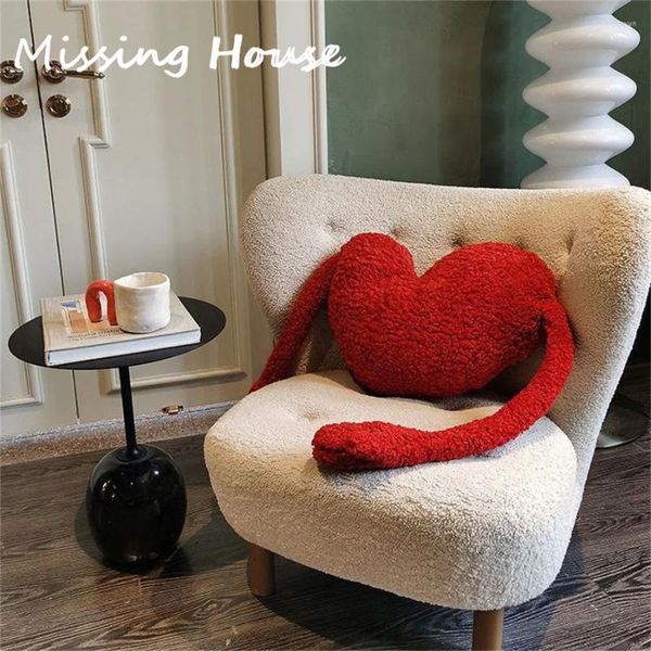 Almohada insa rojo amor corazón mano en la parte posterior del sofá decoración del hogar del hogar regalo de cumpleaños para niños regalo