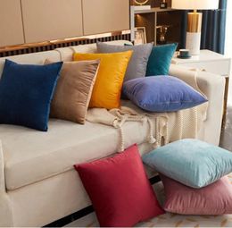 Pillow Ins Color Color Velvet Cover Decorations for Home Ornement Happy Year Christmas Decor 2024