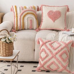 Pillow Ins Style Pink Tufted Sofa Home Small Fresh Love Love Détachement Decoration Case de boîtier détachable