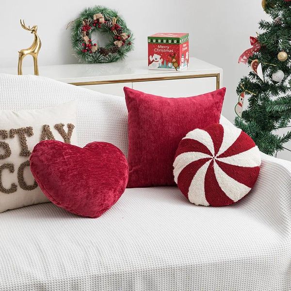 Almohada Instagram Navidad Sala Sofá Coche Cintura Anillo Terciopelo Bordado Cubierta