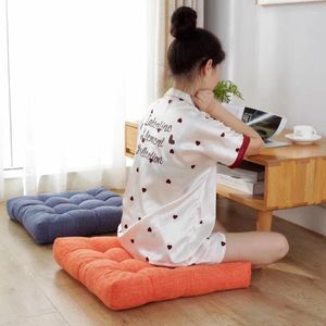 Oreiller inyahome sol siège de coton tapis de lin épaississer la chaise de bureau pad tatami oreillers de yoga décontracté pour les enfants lisant
