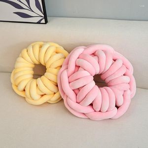Kussen Inyahome handgemaakte ronde donut geknoopte decoratieve kussens voor thuis slaapkamer bank decor kantoorbank