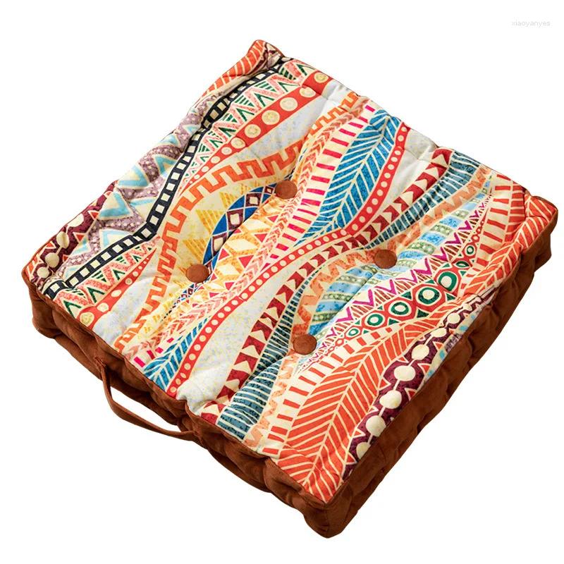 Cuscino inyahome addensare boho futon tatami pavimento sedili patio mobili sedili poufs meditazione con maniglia