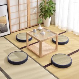 Almohada estilo japonés para tatami natural rush 40 cm redondo totora hassock decoración del hogar asiento