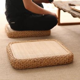 Oreiller japonais 40/50 / 60 cm carré carré rotin futon tapis de siège salon balcon baie fenêtre tatami dortorory chambre à coucher