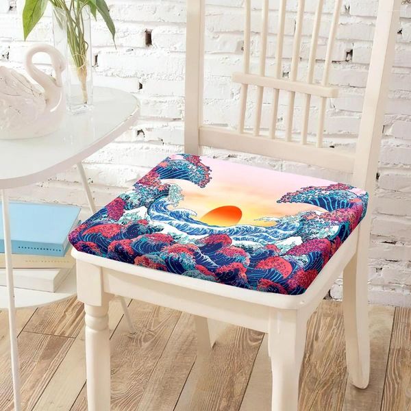 Oreiller japonais vague anime sunrise tiers de chaise de chaise s tabouret d'étudiant durable tapis rv chaises pad lite de chambre à coucher décoration de chambre à coucher