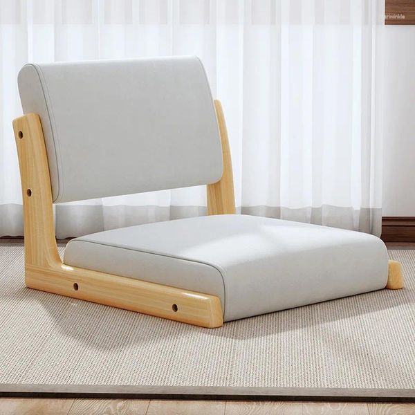 Almohada de madera maciza japonesa asiento tatami silla de sofá perezoso balcón ventanilla de balcón sentado en la cama leyendo respaldo