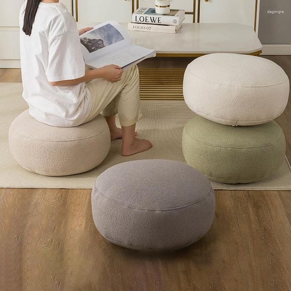 Kissen im japanischen Stil, Kreis, Fleece-Samtbezug, Pouf, Meditation, moderner Futon, Balkon, Tatami-Matten, nicht gepolstert, faules Sofa