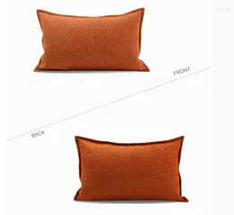 Oreiller de style japonais à double face coton orange et lin dans la taie d'oreiller de canapé nordique