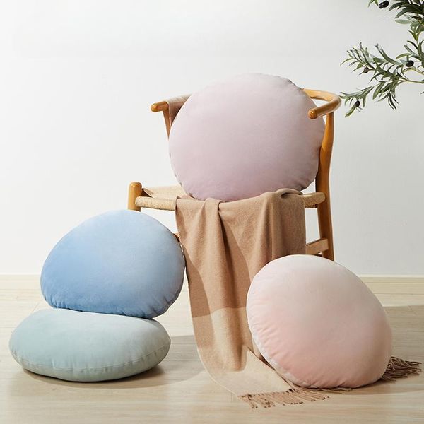 Almohada estilo japonés mullido suave Taiko sofá cama Color sólido redondo decoración del hogar Cojines Decorativos