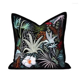 Almohada Jungle Pillows Forest Case Plantas Bordado Cubierta decorativa para sofá 45x45 Decoración del hogar de terciopelo de lujo