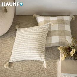 Oreiller kaunfo couvre sauvage en polyester tissu tasse-oreiller en plaid de couleur solide