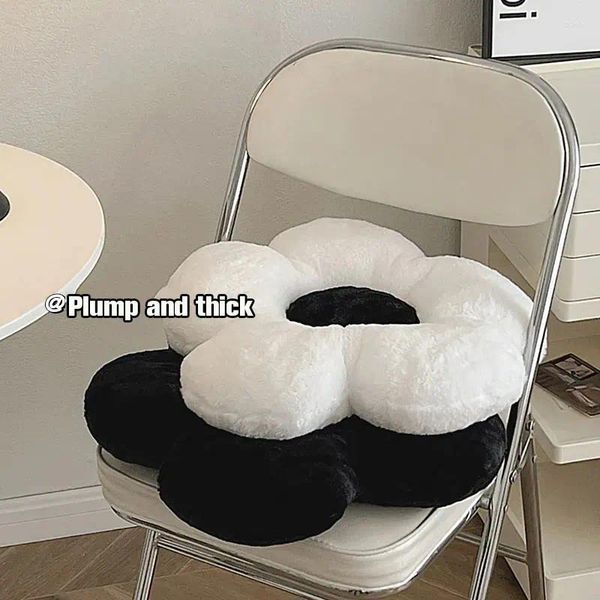 Almohada Kawaii Flor Felpa Suave Oficina Tiro Lumbar Soporte Aula Silla Cintura Chica Decoración del coche