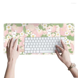 Kussentoetsenbordmatten voor bureau largemouse kussen bloemen rubber non-slip tafelbeschermer schrijft mat kantoor en thuis