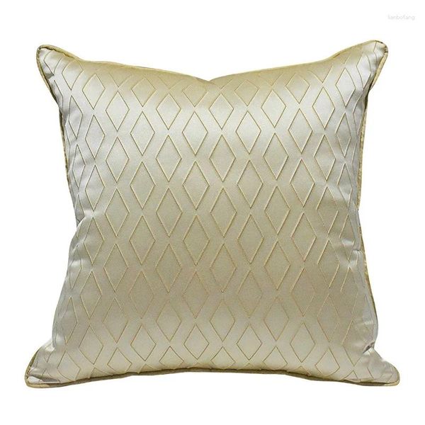 Almohada de color caqui, funda geométrica de Jacquard, 45x45, cubierta decorativa para sofá, decoraciones modernas para el hogar