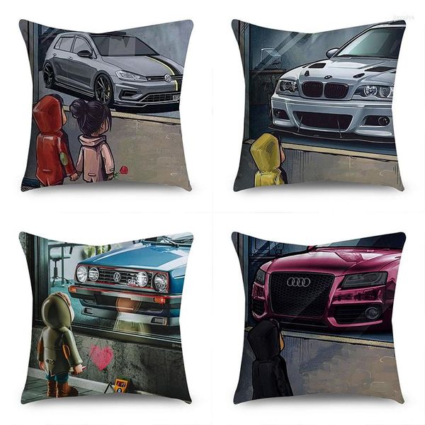 Funda de almohada de coche de ensueño para niños, funda de regalo de dibujos animados para dormitorio, hogar, sofá, silla, decoración de asiento, fundas de poliéster de 45cm