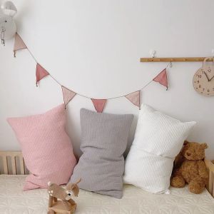 Oreiller colorier matelassé monoreur à coton blanc gris rose rose enfants