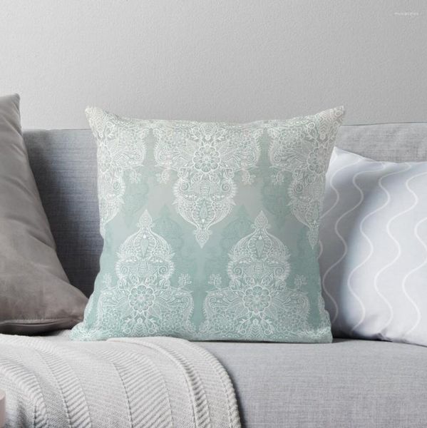 Pillow Lace Shadows - Fundas De Sofá S De Tiro De Doodle Marroquí Blanco Gris Suave Para