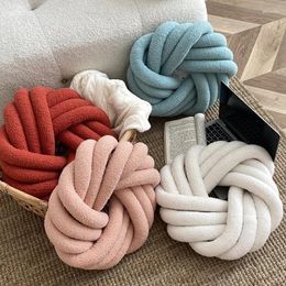 Kussenlam kasjmier kussens drie streng touwbloem rond sofa rugleuning handgeweven